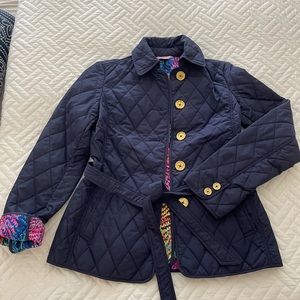 Lilly Pulitzer Quilted Navy Jacket size XXS NWOT